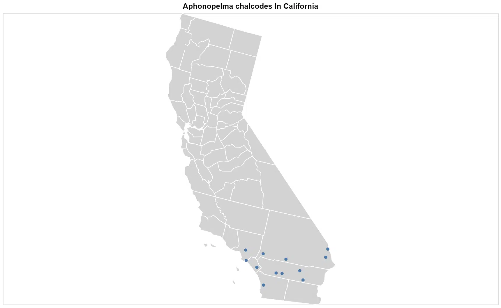 Aphonopelma chalcodes California map