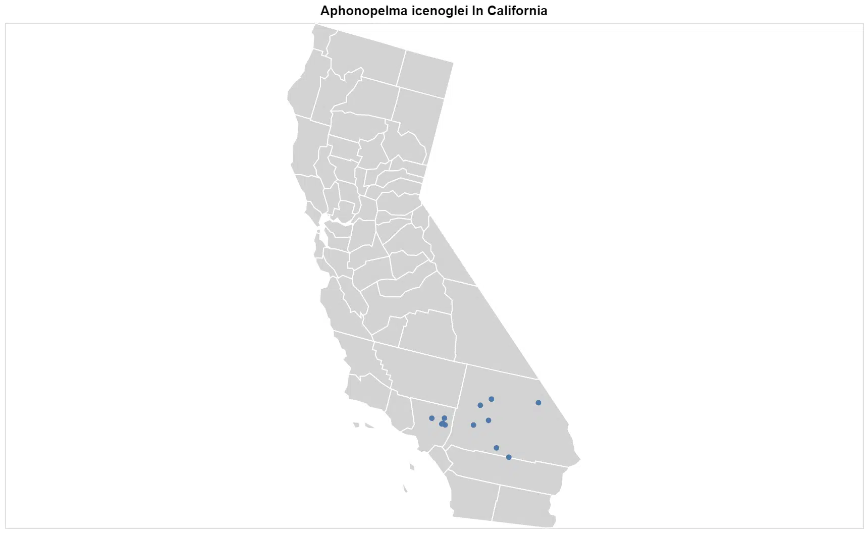 Aphonopelma icenoglei California map