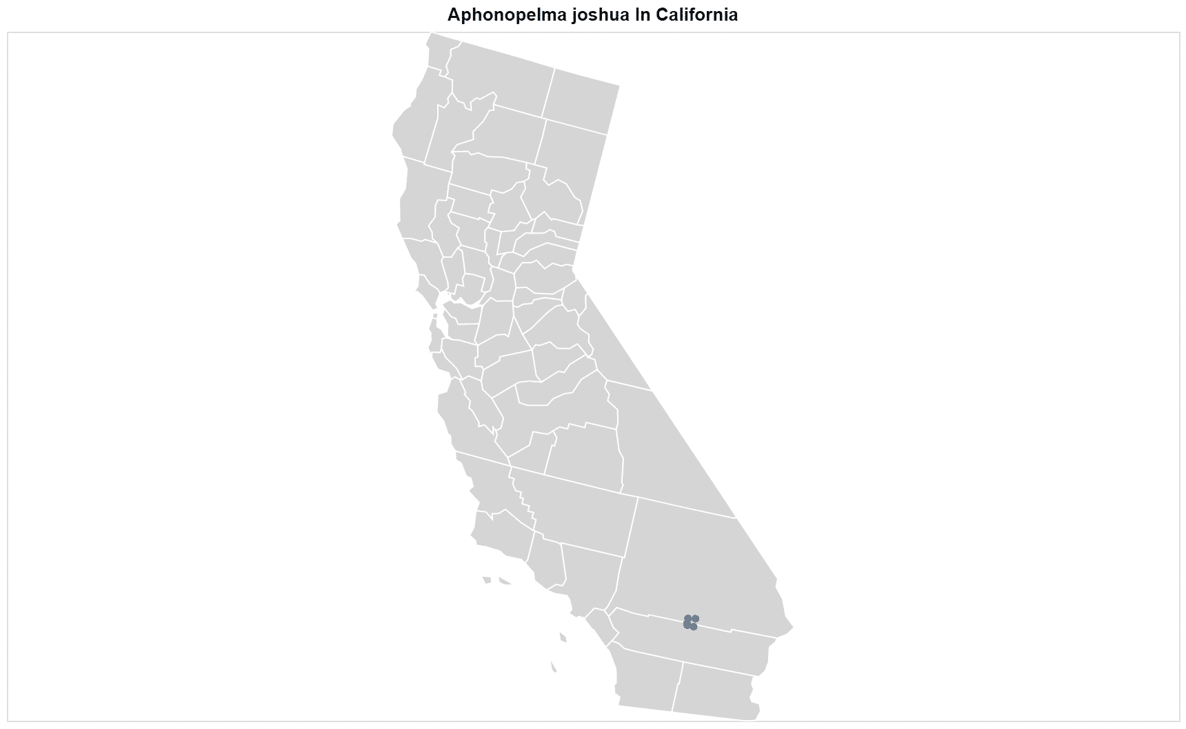 Aphonopelma joshua California map