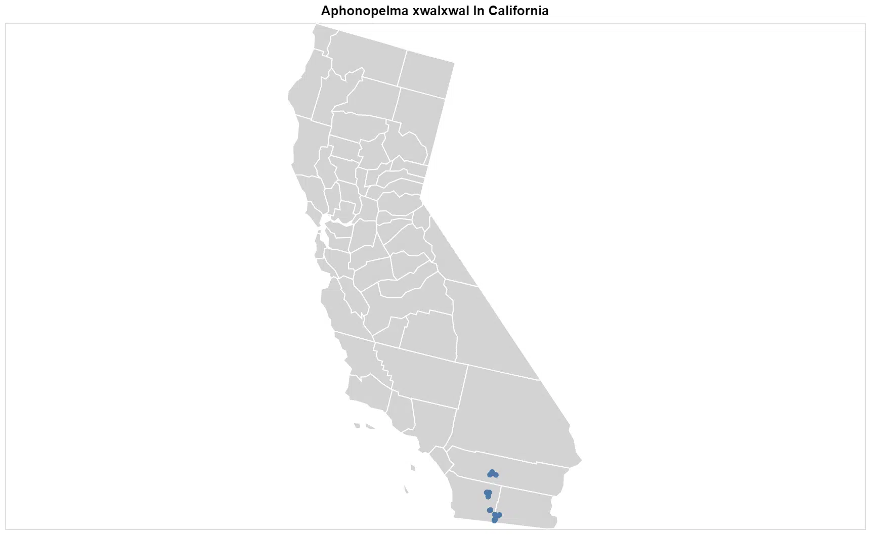 Aphonopelma xwalxwal California map