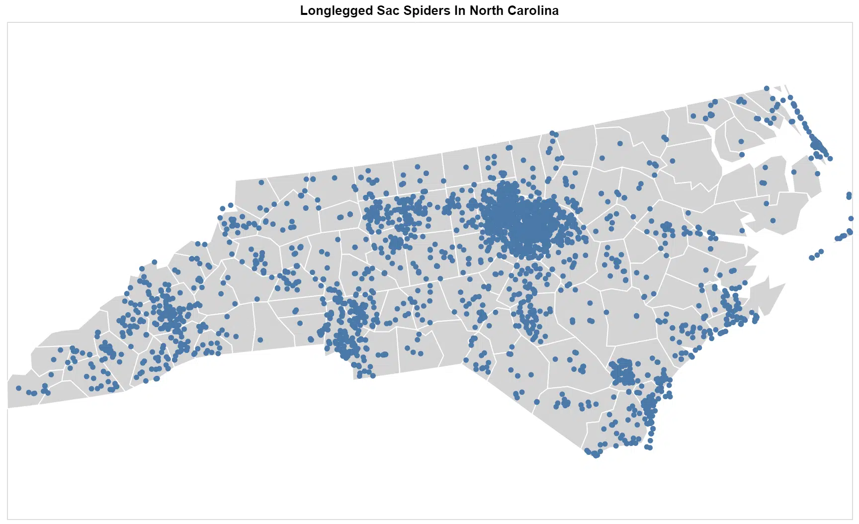 Lycosidae North Carolina map
