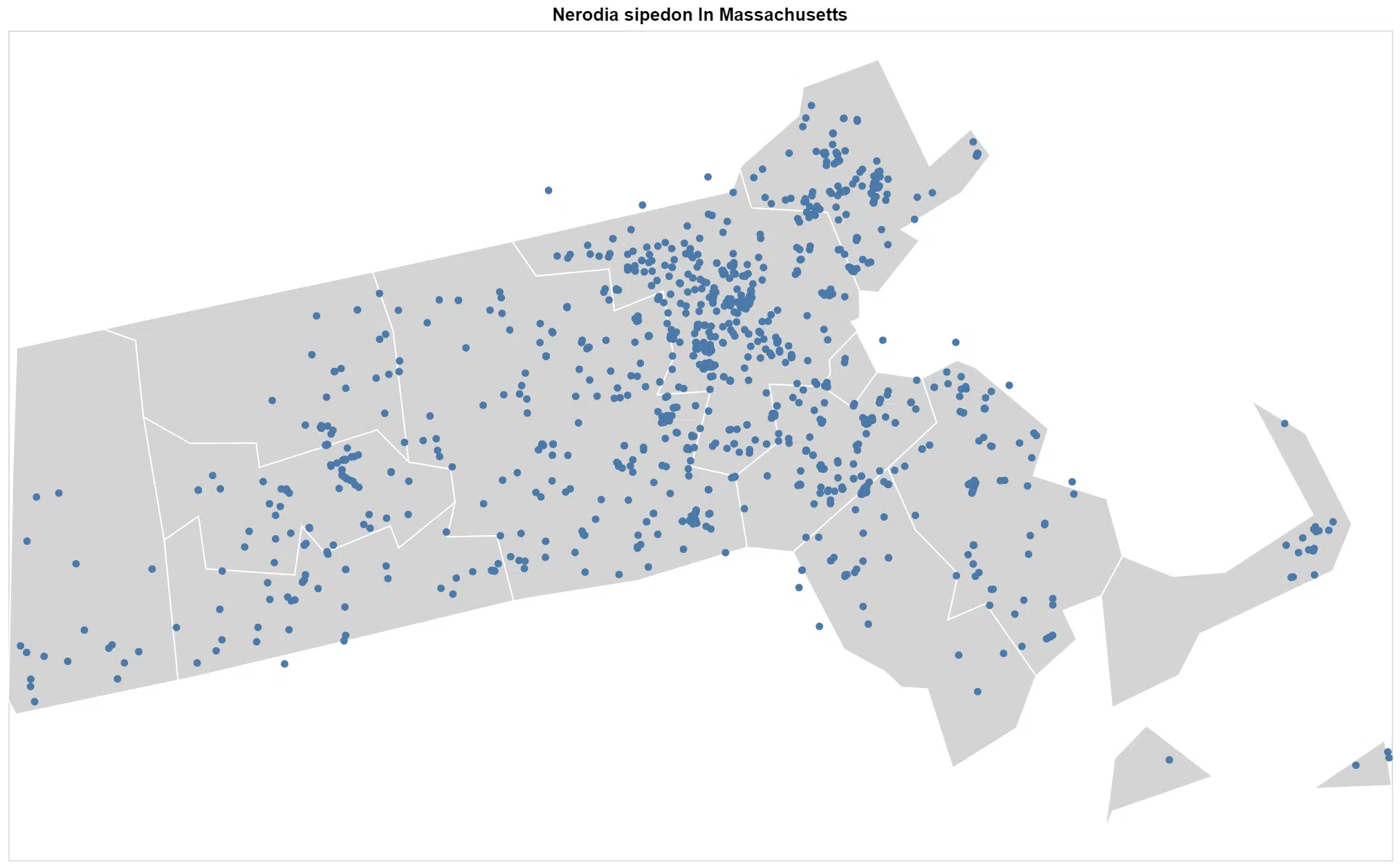 Nerodia sipedon Massachusetts map