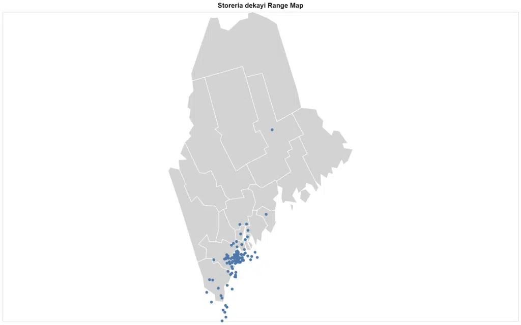 Storeria dekayi Maine map