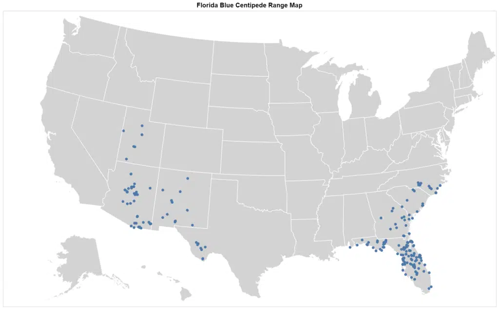 Florida Blue Centipede range map